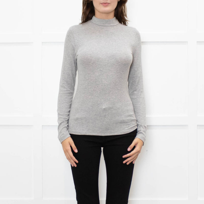 Frame Grey Thin Rib Turtleneck