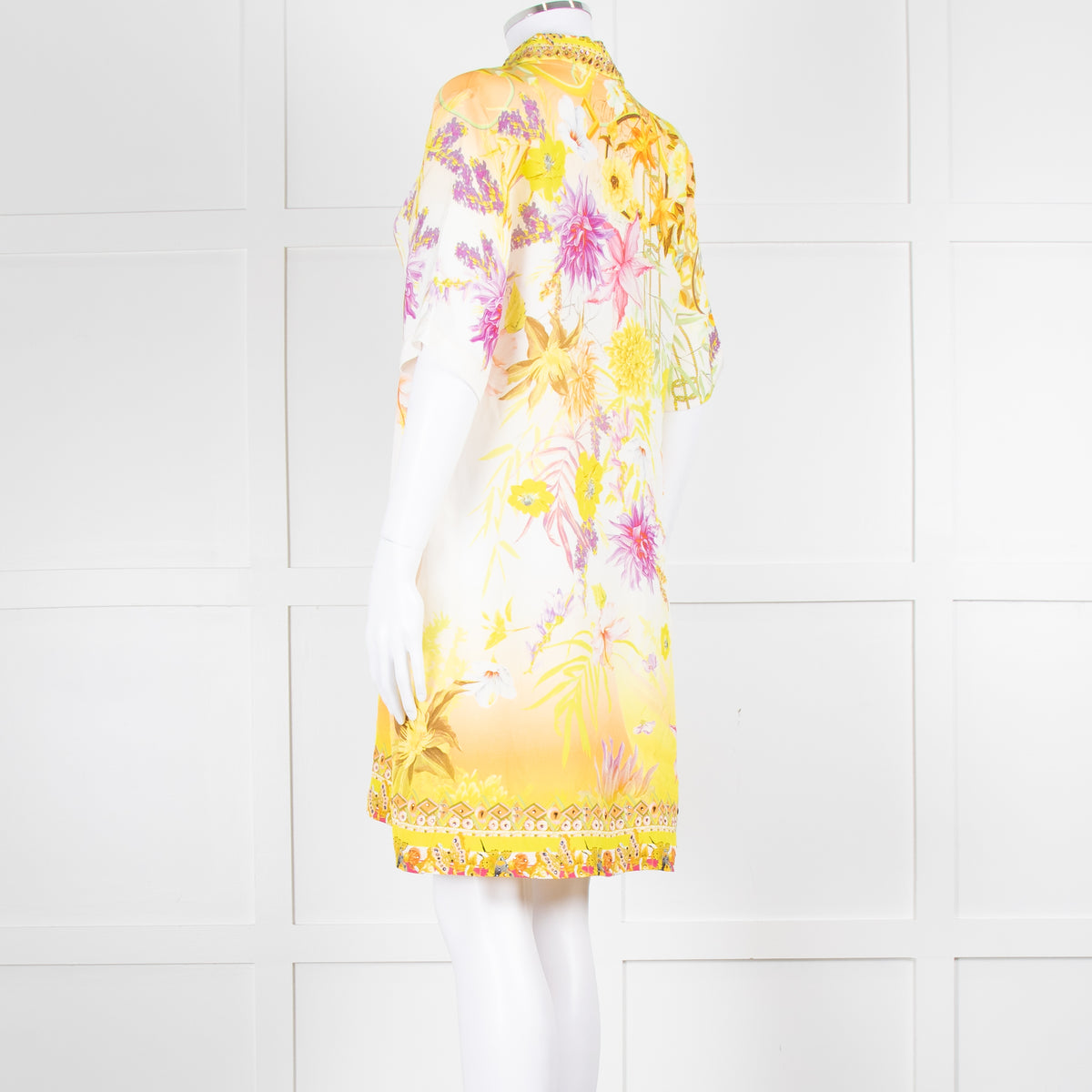 Camilla Cream Yellow Diamante Mini Dress