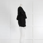 Chanel Black Frill Cotton Knitted Jumper