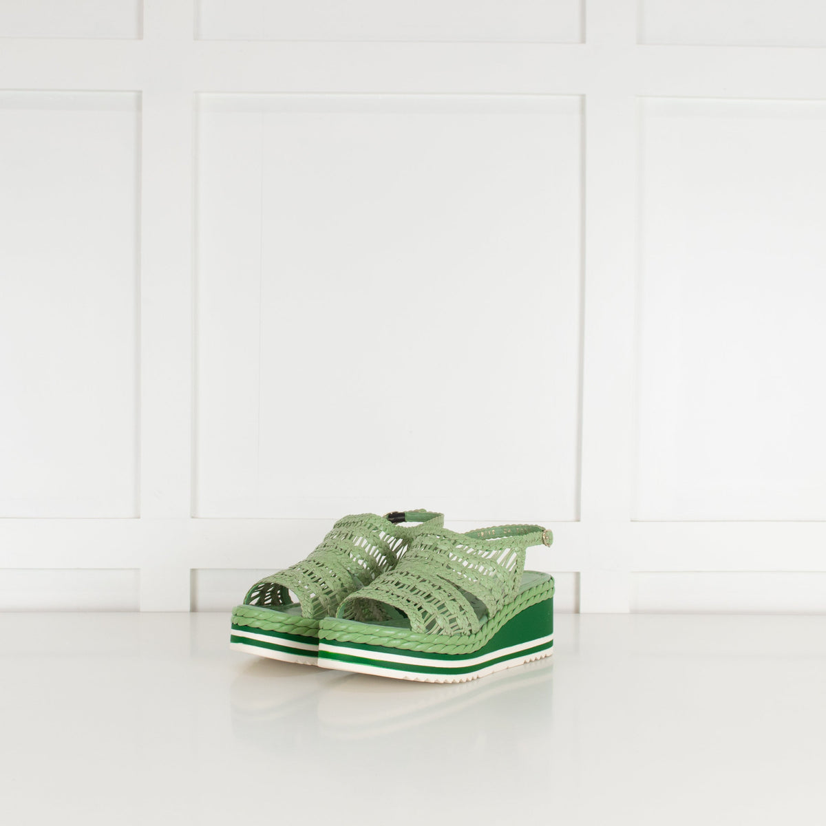 Pons Quintana Mint Green Leather Don Platform Sandal