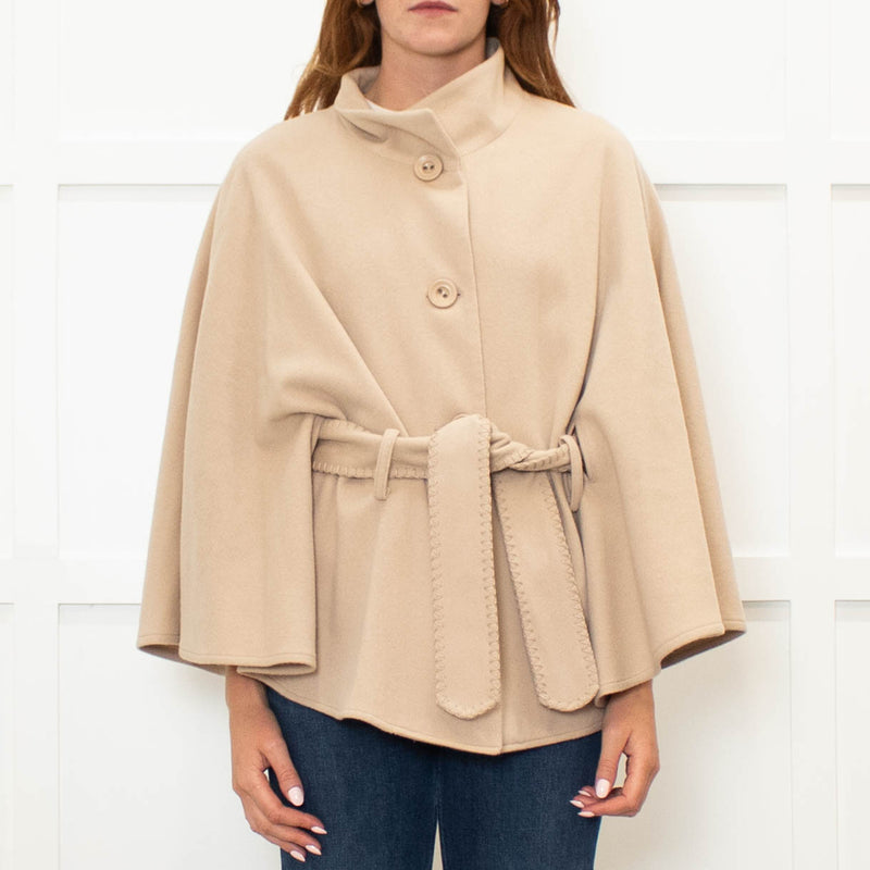 Jimmi Hourihan Beige Wool & Cashmere Mix Cape