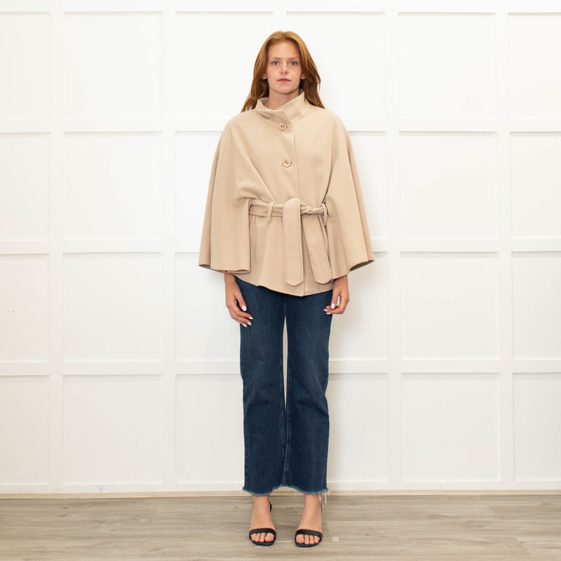 Jimmi Hourihan Beige Wool & Cashmere Mix Cape