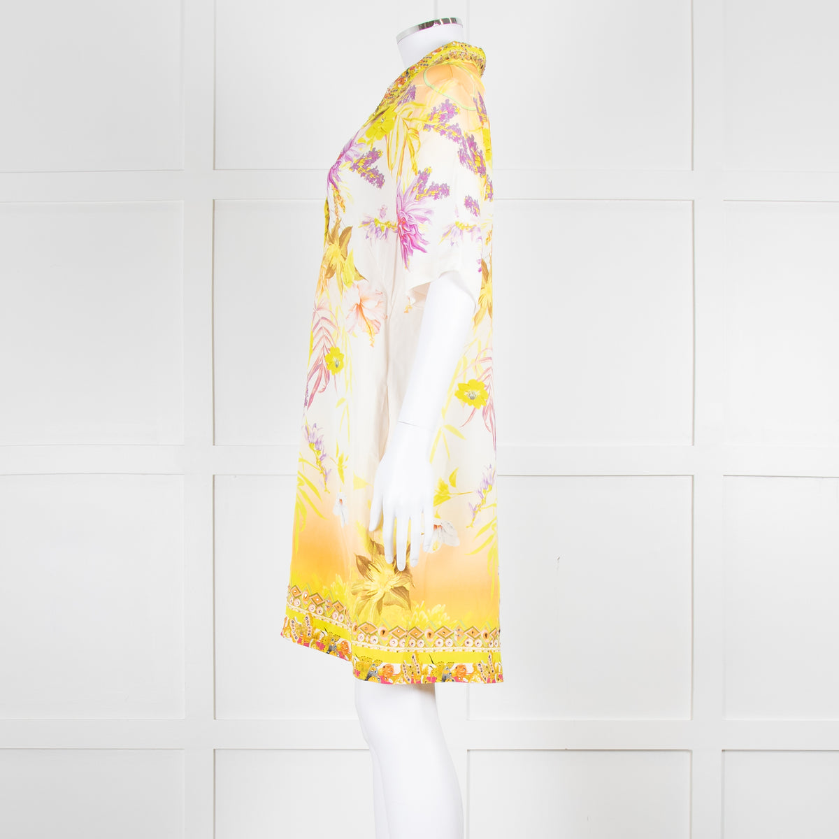 Camilla Cream Yellow Diamante Mini Dress