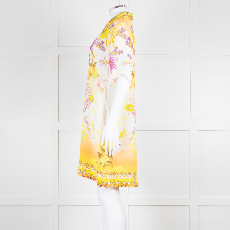 Camilla Cream Yellow Diamante Mini Dress