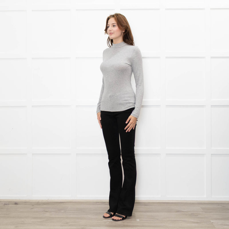 Frame Grey Thin Rib Turtleneck