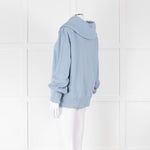 Varley Pale Blue Quarter Zip High Collar Top