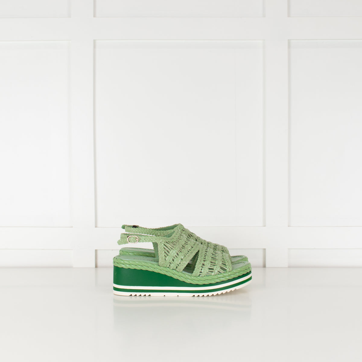 Pons Quintana Mint Green Leather Don Platform Sandal