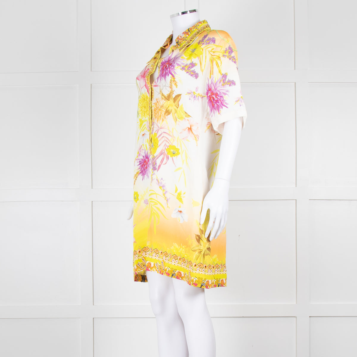 Camilla Cream Yellow Diamante Mini Dress