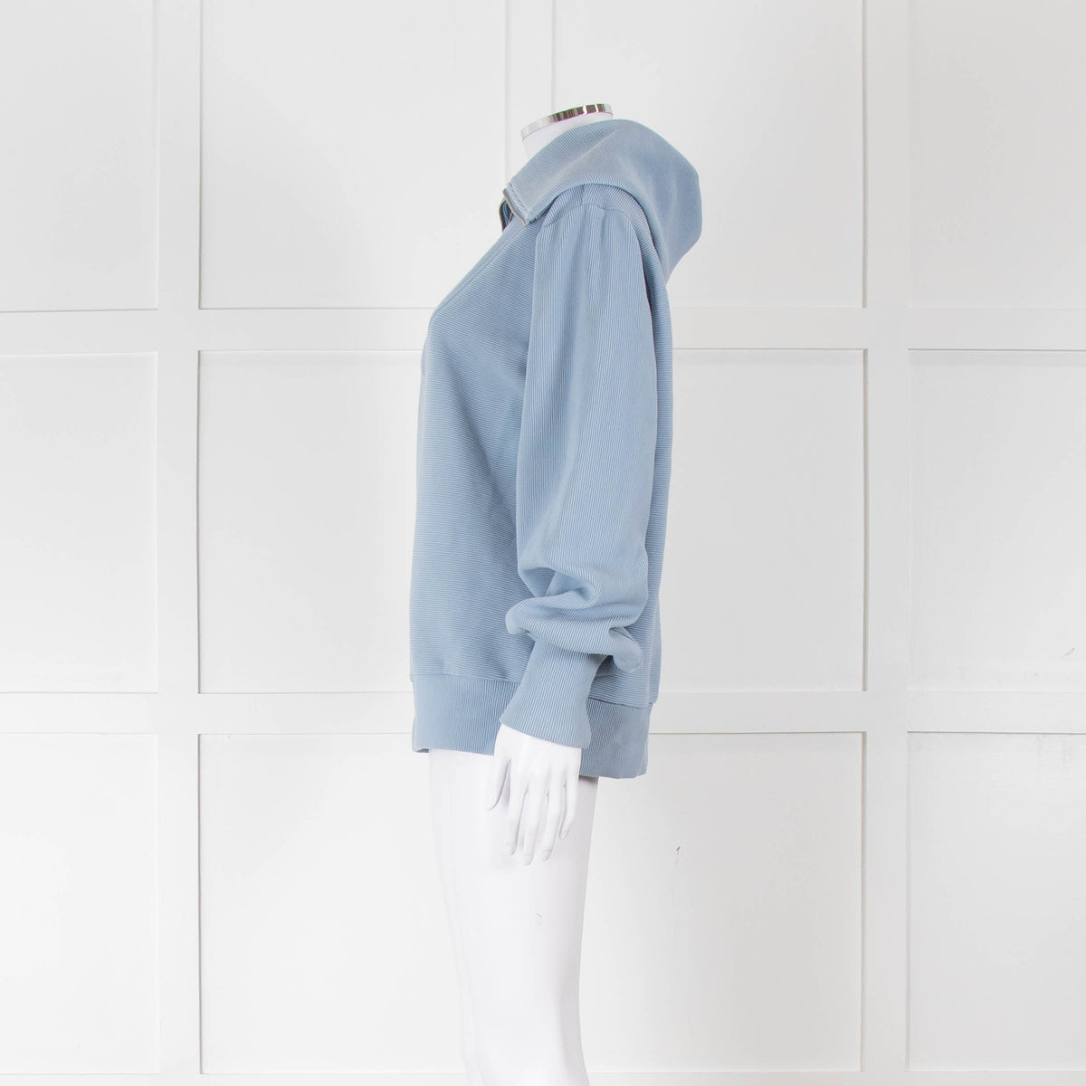 Varley Pale Blue Quarter Zip High Collar Top