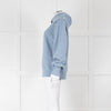 Varley Pale Blue Quarter Zip High Collar Top