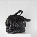 Chanel Black Coated Canvas Paris-Biarritz Bowler Bag