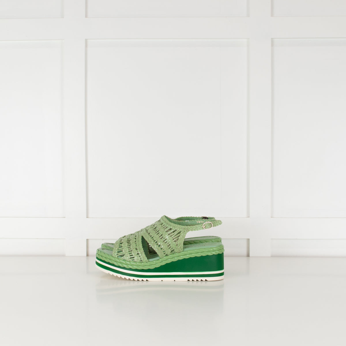 Pons Quintana Mint Green Leather Don Platform Sandal