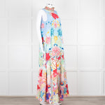 Camilla Blue Red Floral Diamante Halter Neck Jumpsuit