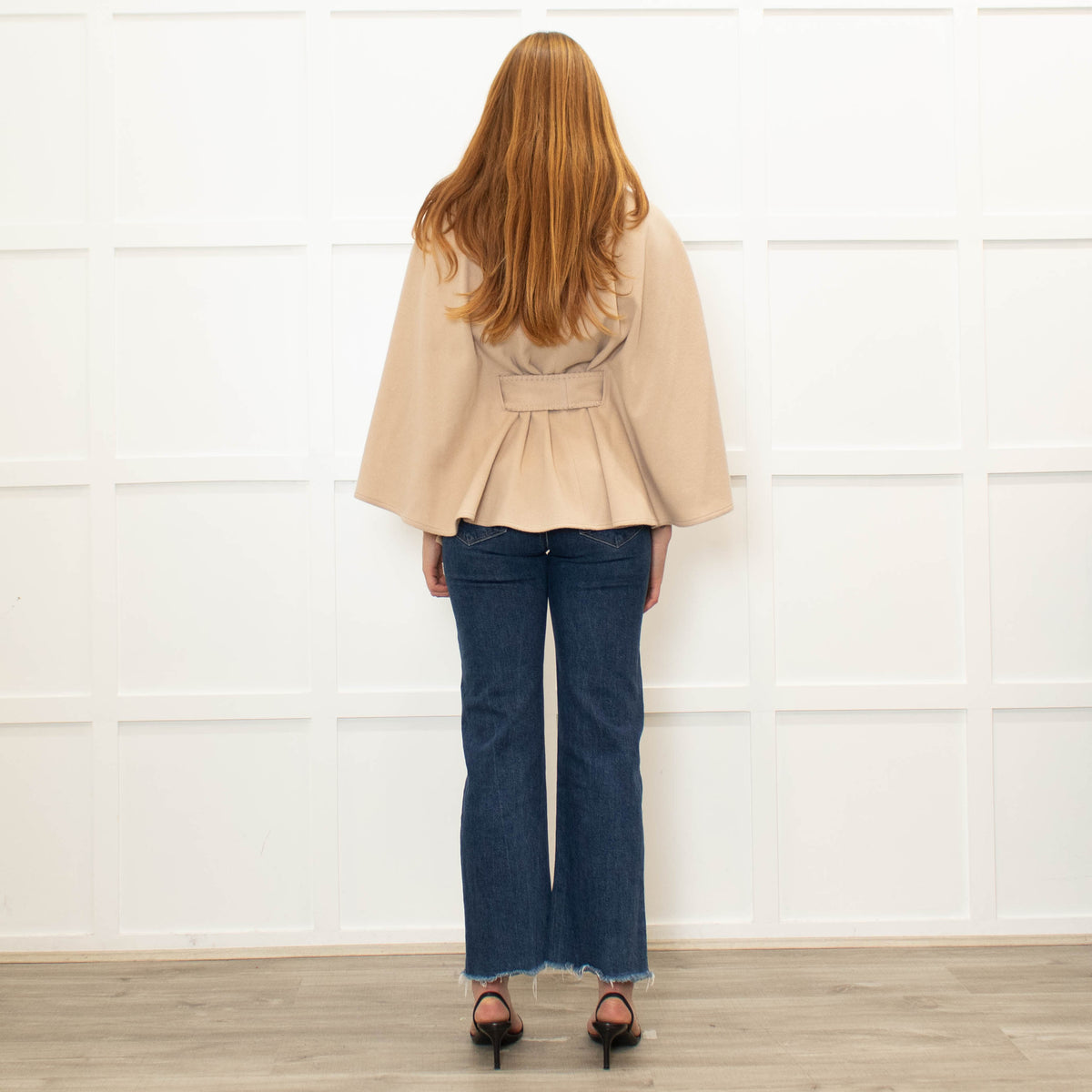 Jimmi Hourihan Beige Wool & Cashmere Mix Cape
