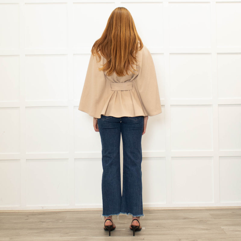 Jimmi Hourihan Beige Wool & Cashmere Mix Cape