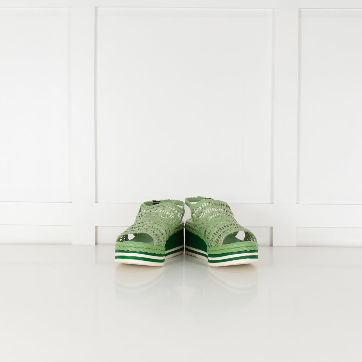 Pons Quintana Mint Green Leather Don Platform Sandal