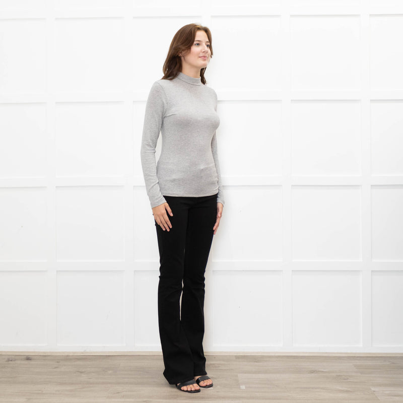 Frame Grey Thin Rib Turtleneck