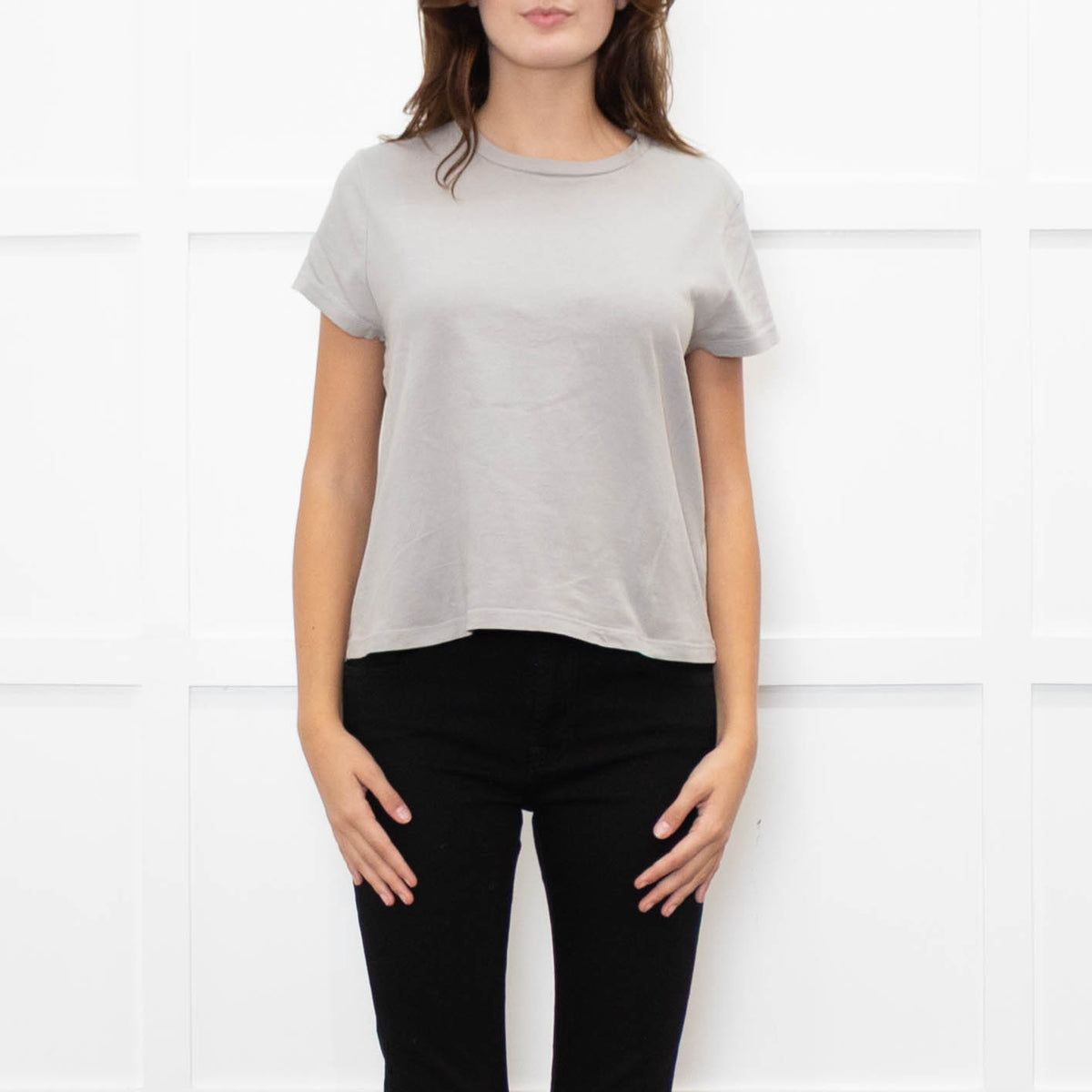 Agolde Washed Grey Round Neck Tshirt