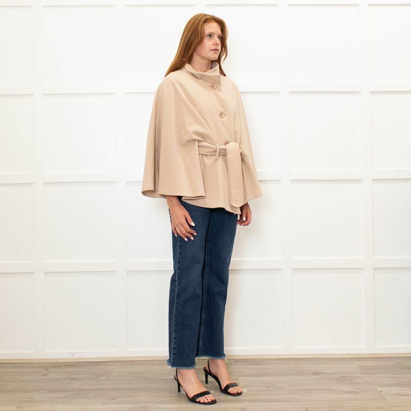 Jimmi Hourihan Beige Wool & Cashmere Mix Cape