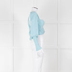 LPA Pale Turquoise Knot Front Cropped Jumper