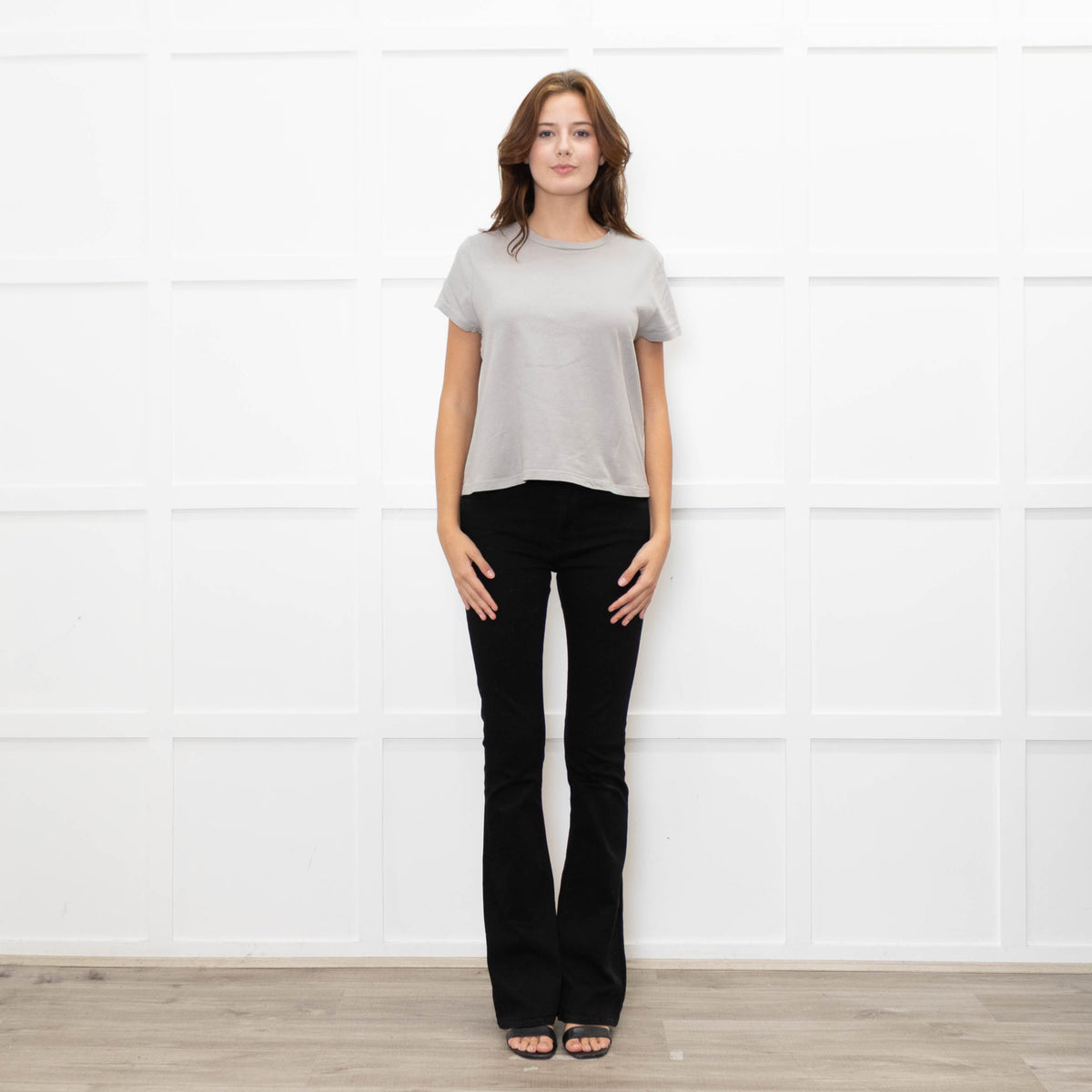 Agolde Washed Grey Round Neck Tshirt