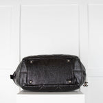 Chanel Black Coated Canvas Paris-Biarritz Bowler Bag