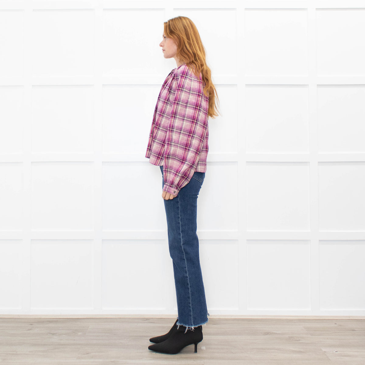 Isabel Marant Etoile Pink Multi Check Cotton Blouse