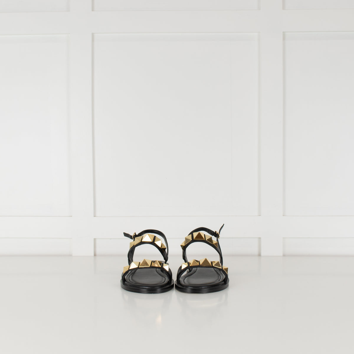 MICHAEL by Michael Kors Black Wren Sandal With Gold Studs