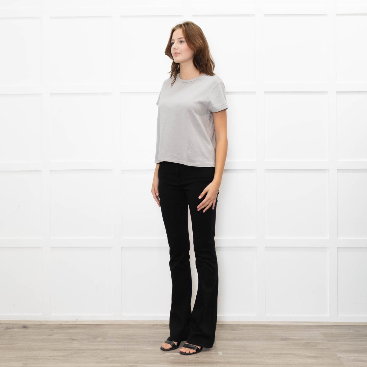 Agolde Washed Grey Round Neck Tshirt