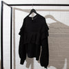 Chanel Black Frill Cotton Knitted Jumper