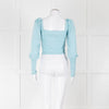 LPA Pale Turquoise Knot Front Cropped Jumper