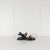 MICHAEL by Michael Kors Black Wren Sandal With Gold Studs