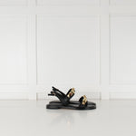 MICHAEL by Michael Kors Black Wren Sandal With Gold Studs