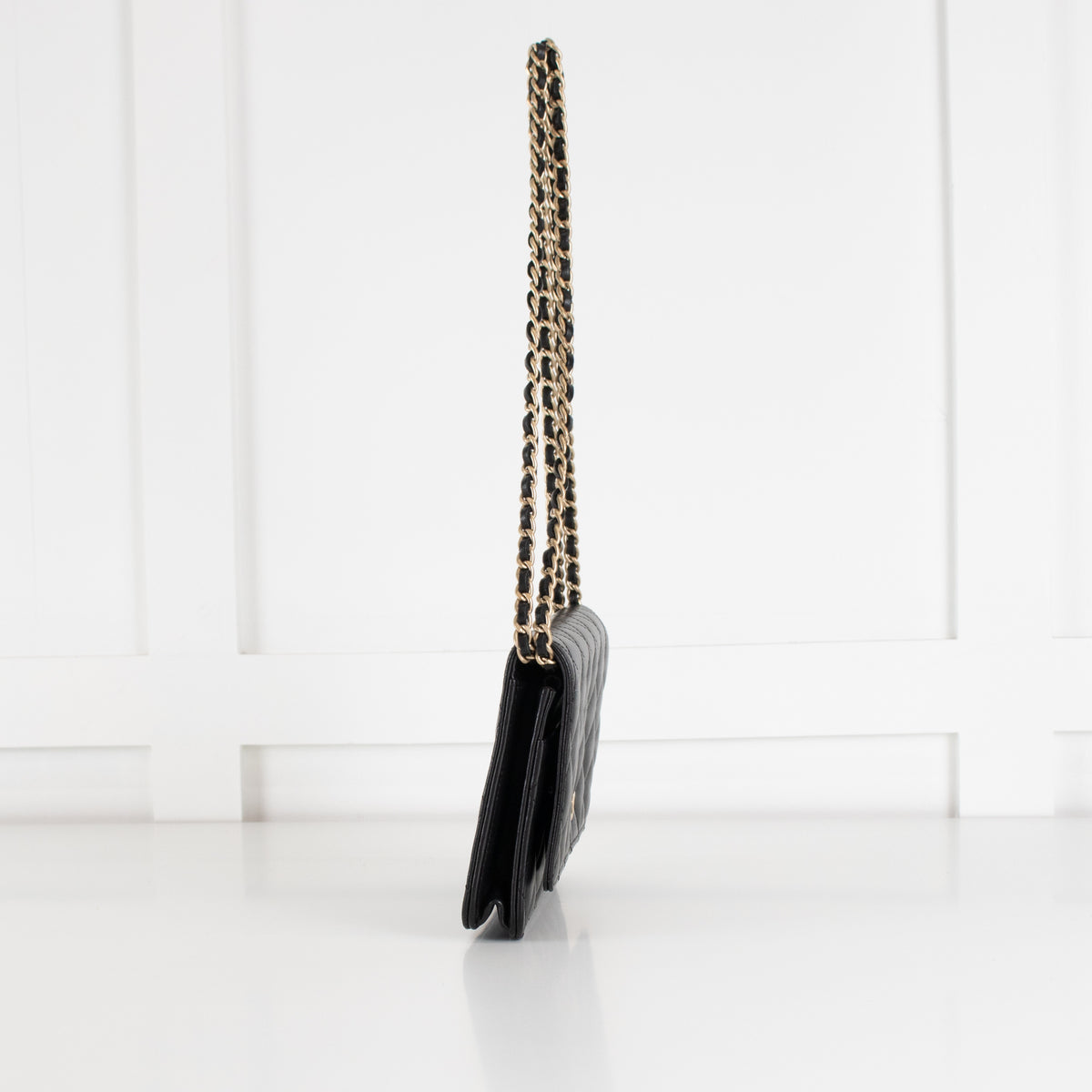 Chanel Black Lambskin Leather Wallet On Chain Bag