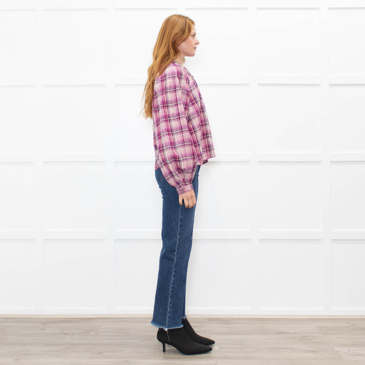 Isabel Marant Etoile Pink Multi Check Cotton Blouse