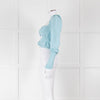 LPA Pale Turquoise Knot Front Cropped Jumper