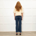 Jayley Cream Faux Fur Jacket with 3/4 Length Sleeves