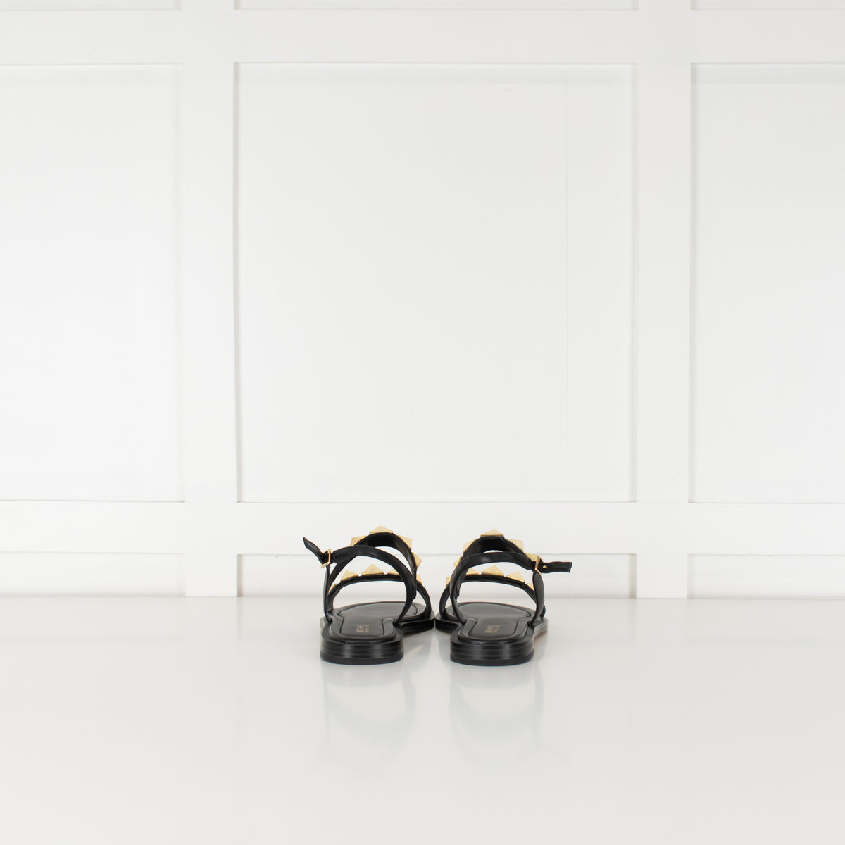 MICHAEL by Michael Kors Black Wren Sandal With Gold Studs