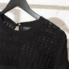 Chanel Black Frill Cotton Knitted Jumper