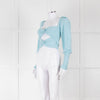 LPA Pale Turquoise Knot Front Cropped Jumper