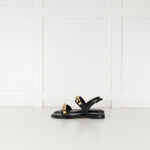 MICHAEL by Michael Kors Black Wren Sandal With Gold Studs