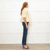 Jayley Cream Faux Fur Jacket with 3/4 Length Sleeves