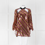Rixo Yellow and Pink Sequin Harriet Mini Dress