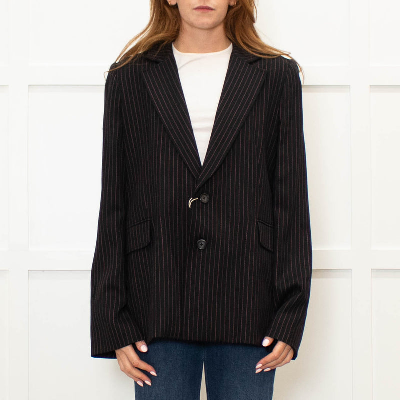 Roland Mouret Pink And Black Pinstripe Blazer