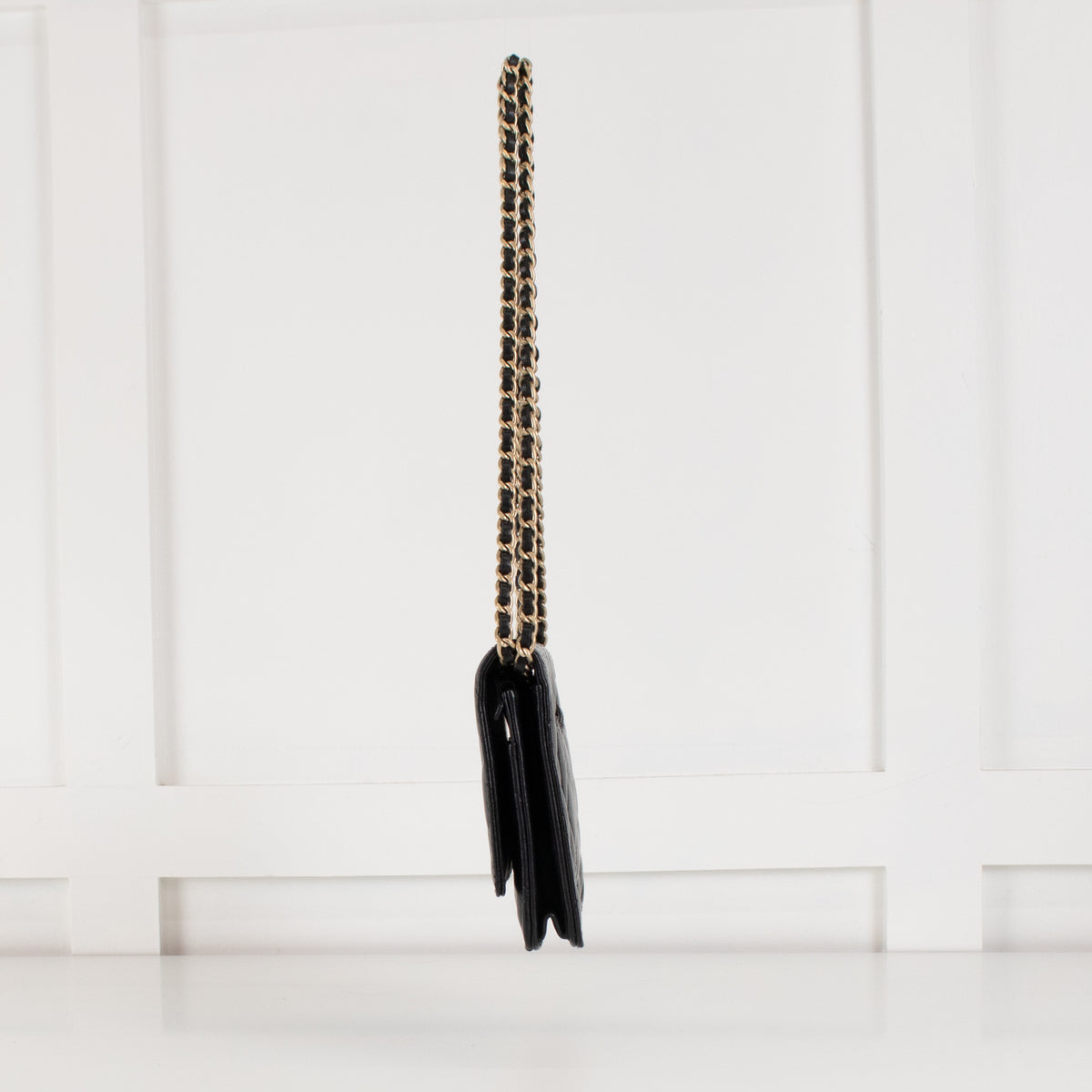 Chanel Black Lambskin Leather Wallet On Chain Bag