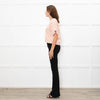 Me + Em Coral Check Textured Top