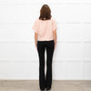Me + Em Coral Check Textured Top
