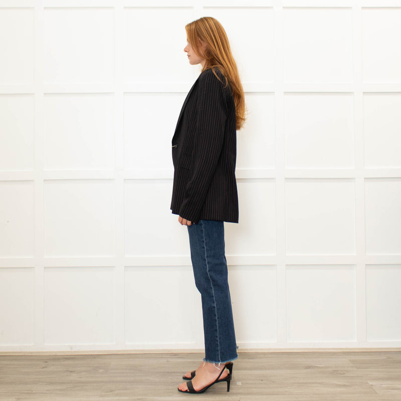 Roland Mouret Pink And Black Pinstripe Blazer