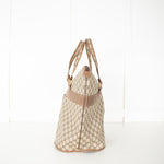 Gucci Beige Monogram Canvas Vintage Large Boston Travel Bag