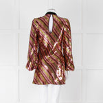 Rixo Yellow and Pink Sequin Harriet Mini Dress